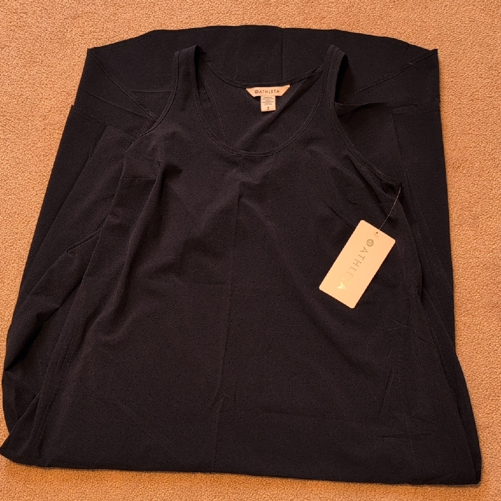 NWT- Athleta Presidio Traveler Maxi Dress Navy Blue - Picture 2 of 5